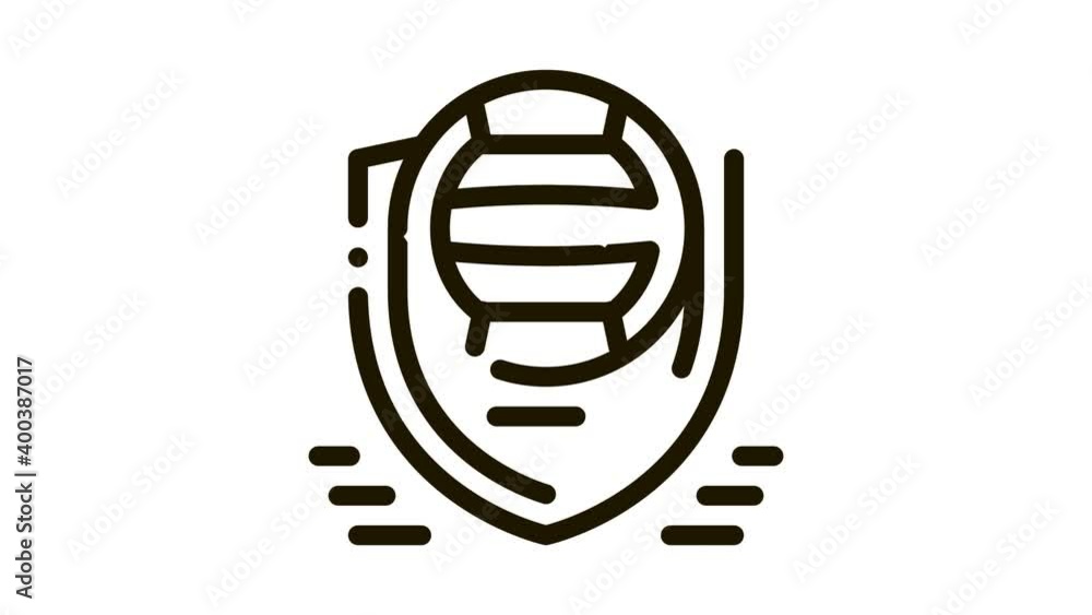 Volleyball Team Emblem Icon Animation. black Volleyball Team Emblem animated icon on white background Volleyball Team Emblem Icon Animation. black Volleyball Team Emblem animated icon on white background