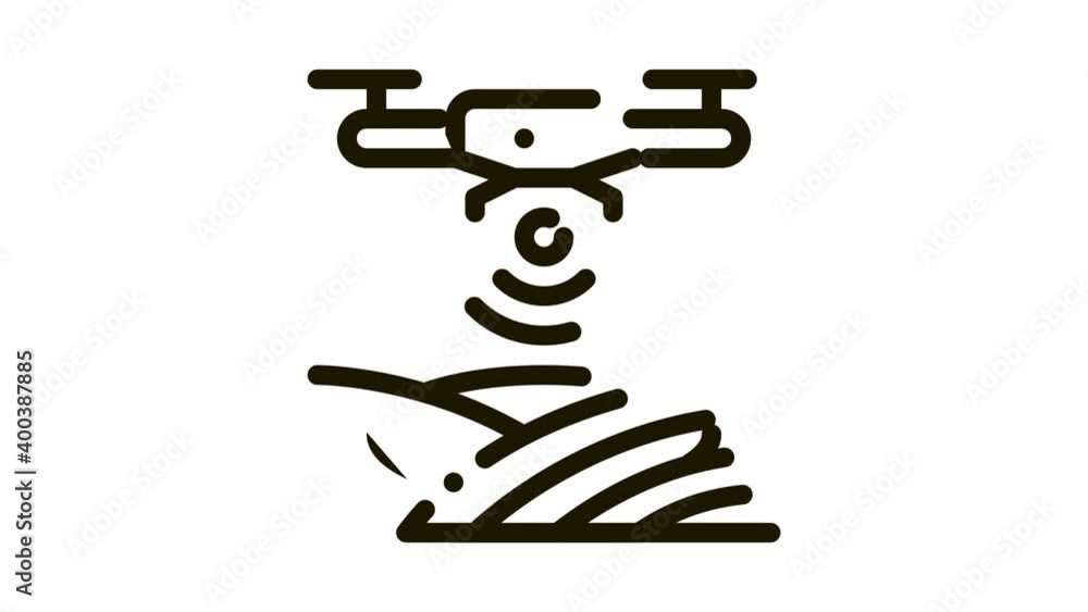 Drone Wi-Fi animated icon on white background Drone Wi-Fi animated icon on white background