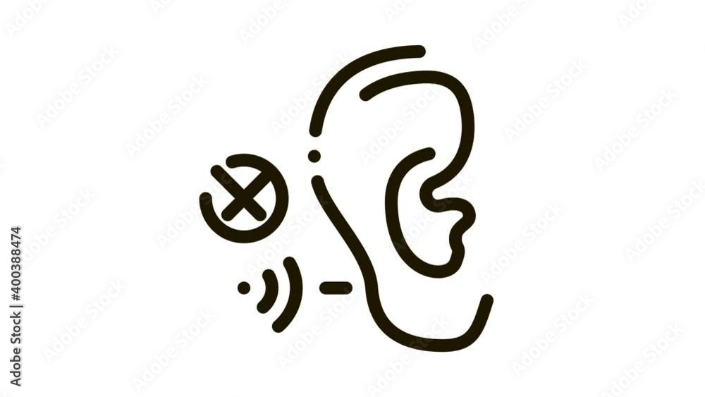 Hearing Impairment Icon Animation. black Hearing Impairment animated icon on white background Hearing Impairment Icon Animation. black Hearing Impairment animated icon on white background