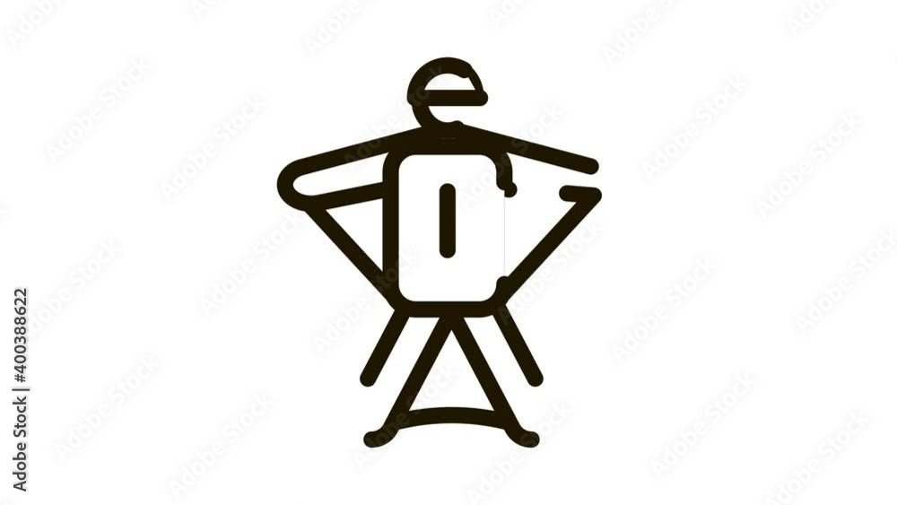Skier Icon Animation. black Skier animated icon on white background Skier Icon Animation. black Skier animated icon on white background
