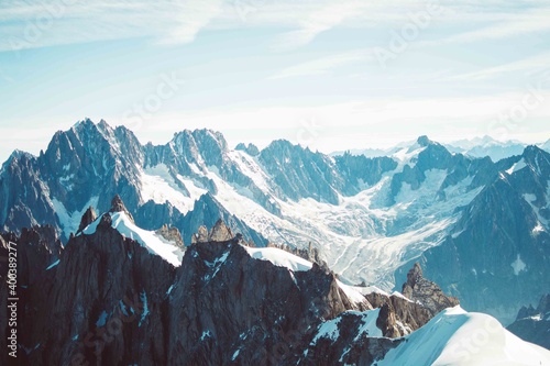 swiss mountains in the winter © Aleksandra Kovaleva