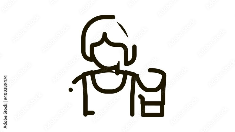 Boxer Woman Icon Animation. black Boxer Woman animated icon on white background Boxer Woman Icon Animation. black Boxer Woman animated icon on white background