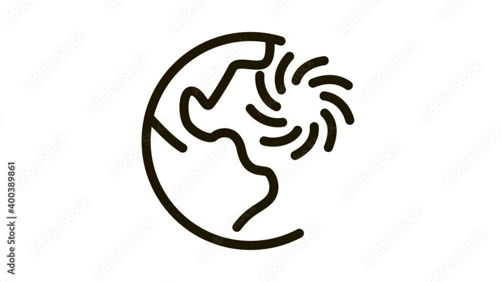 Cyclone Planet Icon Animation. black Cyclone Planet animated icon on white background Cyclone Planet Icon Animation. black Cyclone Planet animated icon on white background
