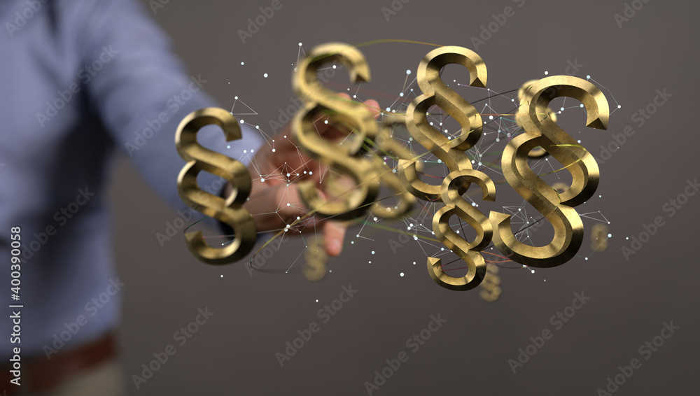 Symbol of Law and Justice - Paragraph / section sign - 3D Rendering Symbol of Law and Justice - Paragraph / section sign - 3D Rendering