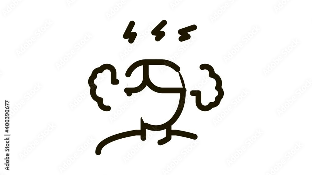Man Ear Steam Icon Animation. black Man Ear Steam animated icon on white background Man Ear Steam Icon Animation. black Man Ear Steam animated icon on white background