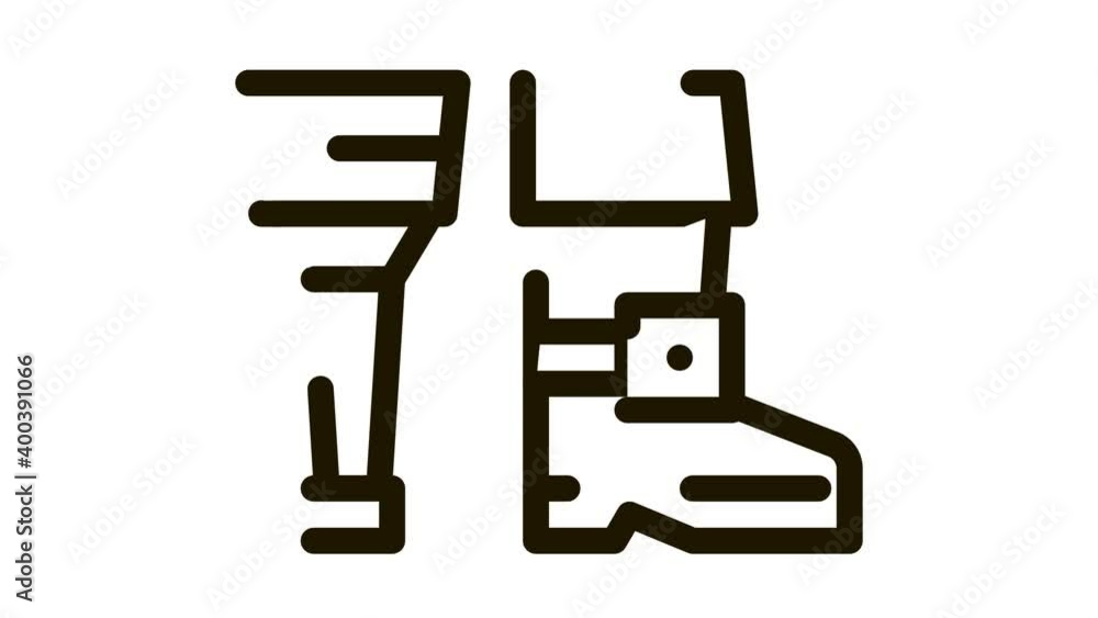 Wooden Leg Icon Animation. black Wooden Leg animated icon on white background Wooden Leg Icon Animation. black Wooden Leg animated icon on white background