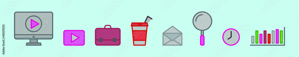set of business cartoon icon design template with various models. vector illustration isolated on blue background set of business cartoon icon design template with various models. vector illustration isolated on blue background
