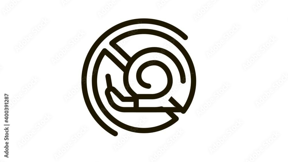 Crossed Snail Icon Animation. black Crossed Snail animated icon on white background Crossed Snail Icon Animation. black Crossed Snail animated icon on white background