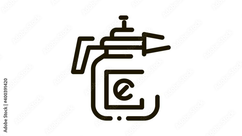 Atomizer Tool Icon Animation. black Atomizer Tool animated icon on white background Atomizer Tool Icon Animation. black Atomizer Tool animated icon on white background