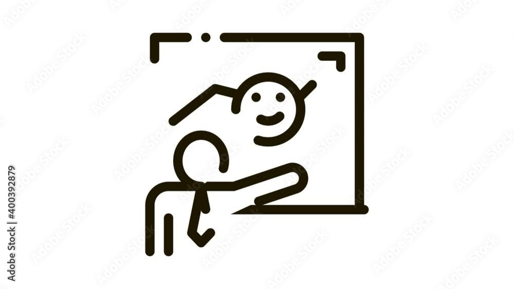 Human Smile Board Icon Animation. black Human Smile Board animated icon on white background Human Smile Board Icon Animation. black Human Smile Board animated icon on white background