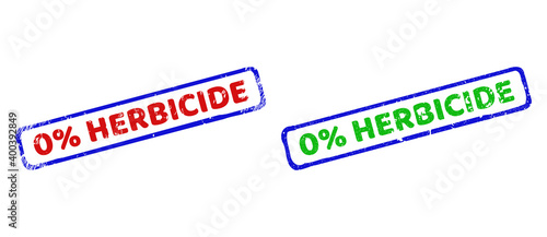 0% HERBICIDE Bicolor Rough Rectangle Seals with Grunged Styles
