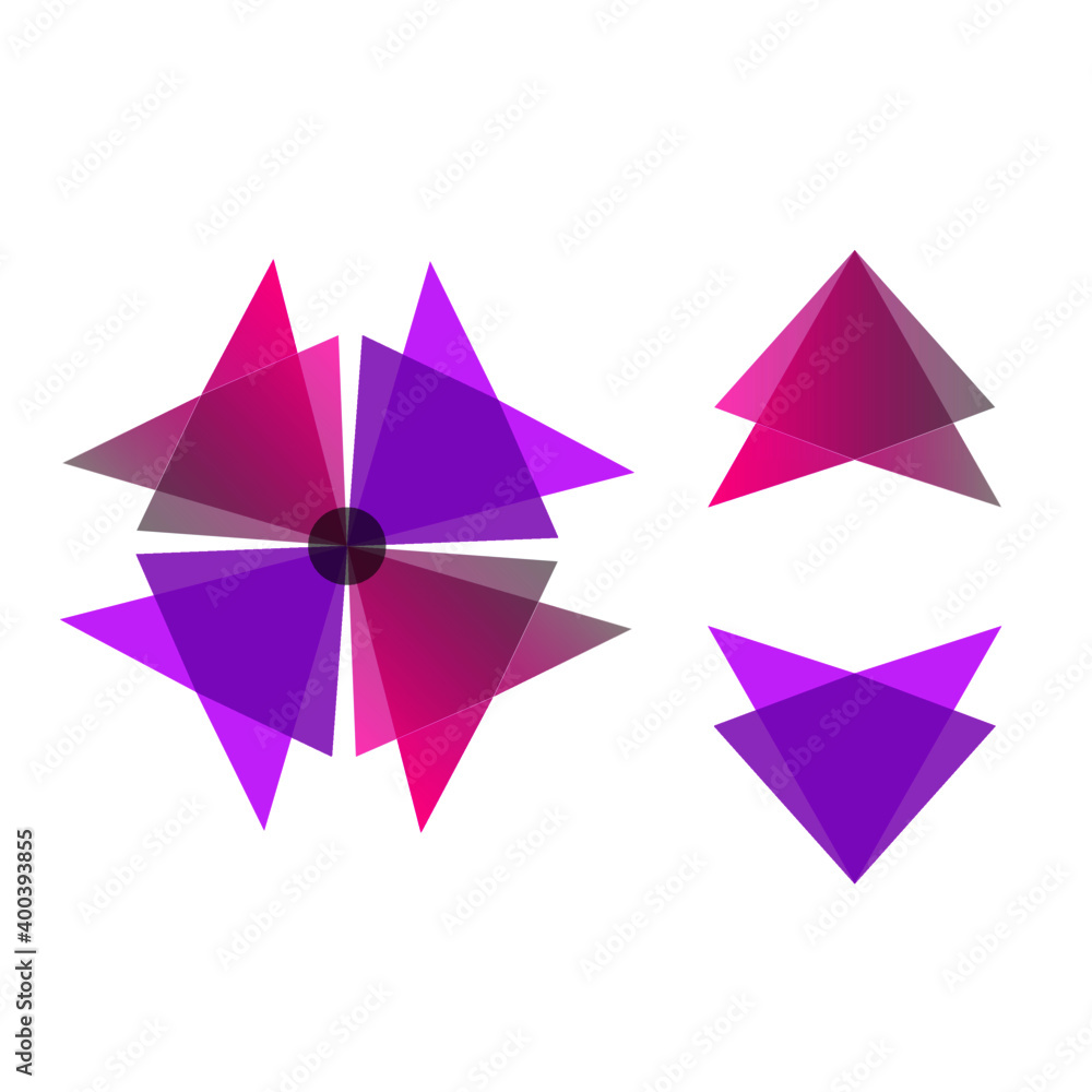 Set of icons, geometric logo Set of icons, geometric logo