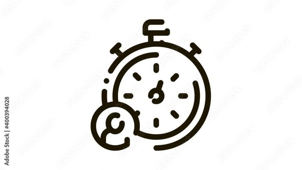 Stopwatch Human Icon Animation. black Stopwatch Human animated icon on white background Stopwatch Human Icon Animation. black Stopwatch Human animated icon on white background