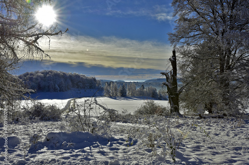 Winterlandschaft beim Raichberg, Schwäbische Alb, Deutschland photo