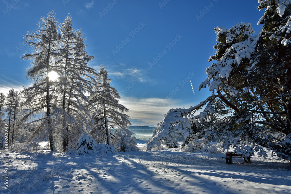 Winterlandschaft beim Raichberg, Schwäbische Alb, Deutschland