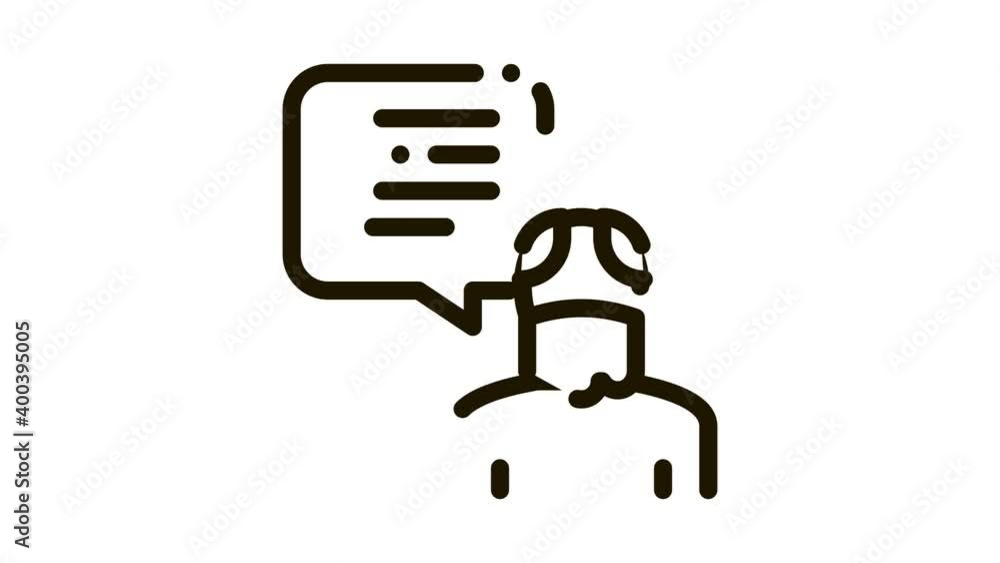 Old Man Speaking Icon Animation. black Old Man Speaking animated icon on white background Old Man Speaking Icon Animation. black Old Man Speaking animated icon on white background