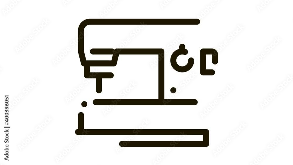 Sewing Machine Running Animation Sewing Machine Icon Animation. black Sewing Machine animated icon on ...
