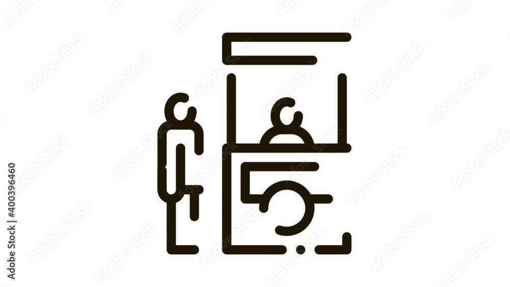 Passport Control Icon Animation. black Passport Control animated icon on white background Passport Control Icon Animation. black Passport Control animated icon on white background