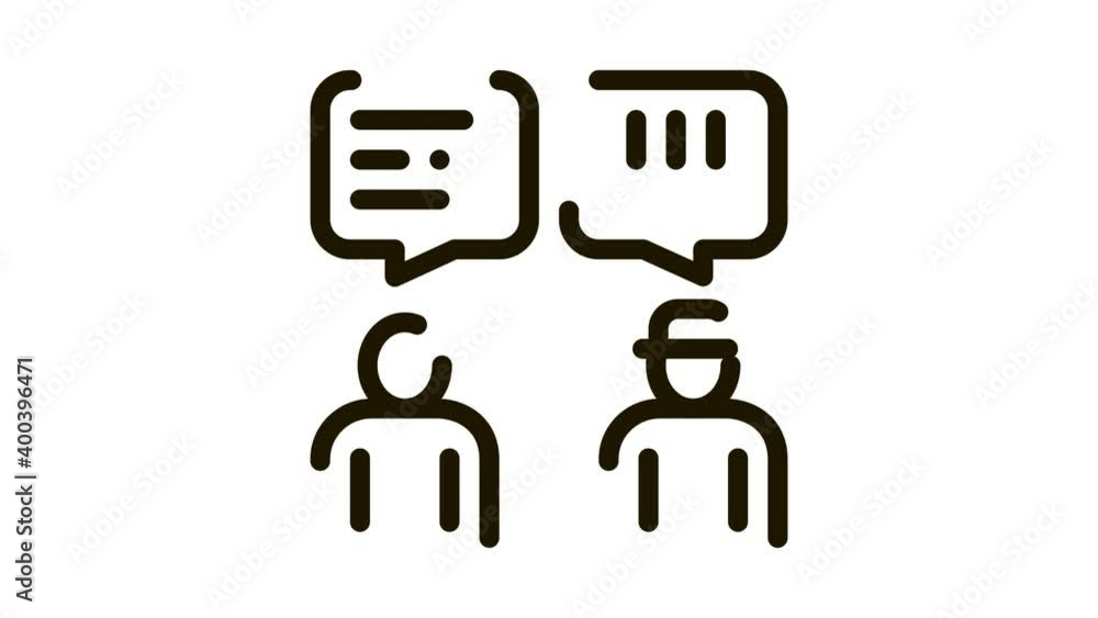 Man Speak Officer Icon Animation. black Man Speak Officer animated icon on white background Man Speak Officer Icon Animation. black Man Speak Officer animated icon on white background