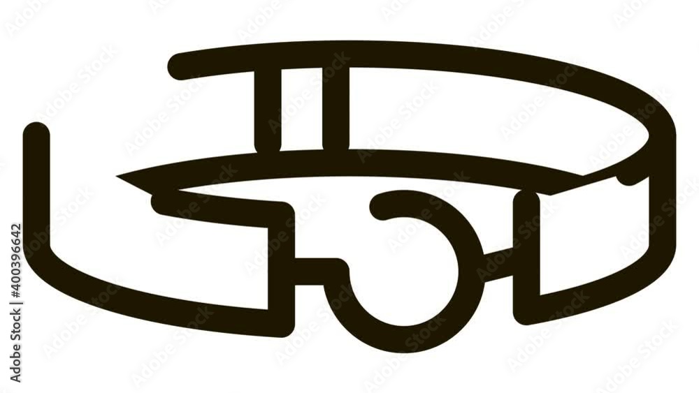 Ball Gag Sex Toy Icon Animation. black Ball Gag Sex Toy animated icon on white background