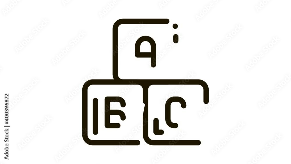 Baby Toy Cubes Icon Animation. black Baby Toy Cubes animated icon on white background Baby Toy Cubes Icon Animation. black Baby Toy Cubes animated icon on white background