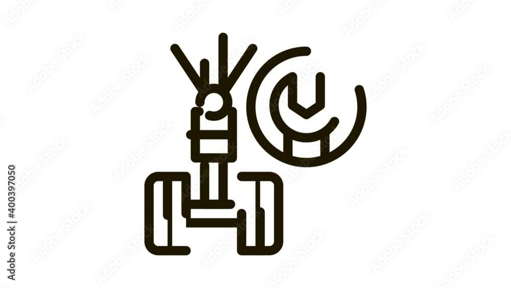 Chassis Wrench Icon Animation. black Chassis Wrench animated icon on white background Chassis Wrench Icon Animation. black Chassis Wrench animated icon on white background