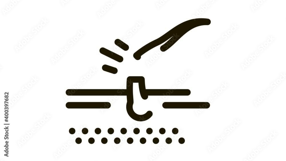 Broken Hair Icon Animation. black Broken Hair animated icon on white background Broken Hair Icon Animation. black Broken Hair animated icon on white background