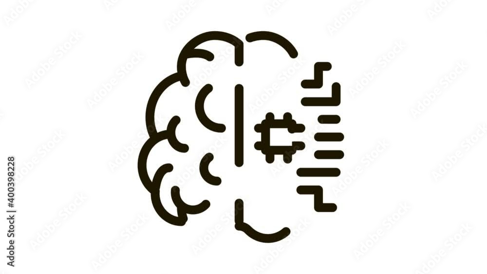 Ai Brain Chip Icon Animation. black Ai Brain Chip animated icon on ...