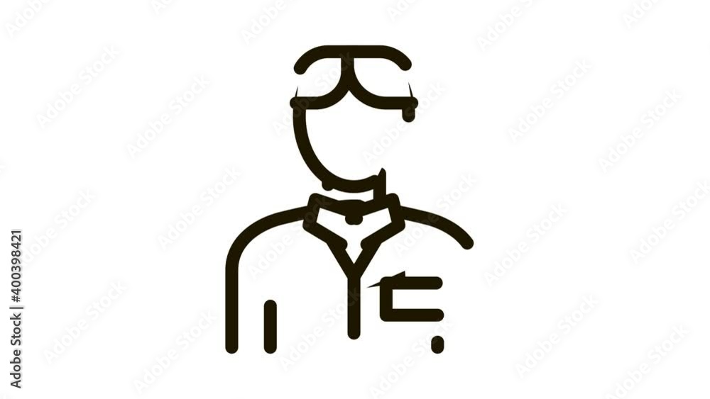 Nurse Silhouette Icon Animation. black Nurse Silhouette animated icon on white background Nurse Silhouette Icon Animation. black Nurse Silhouette animated icon on white background
