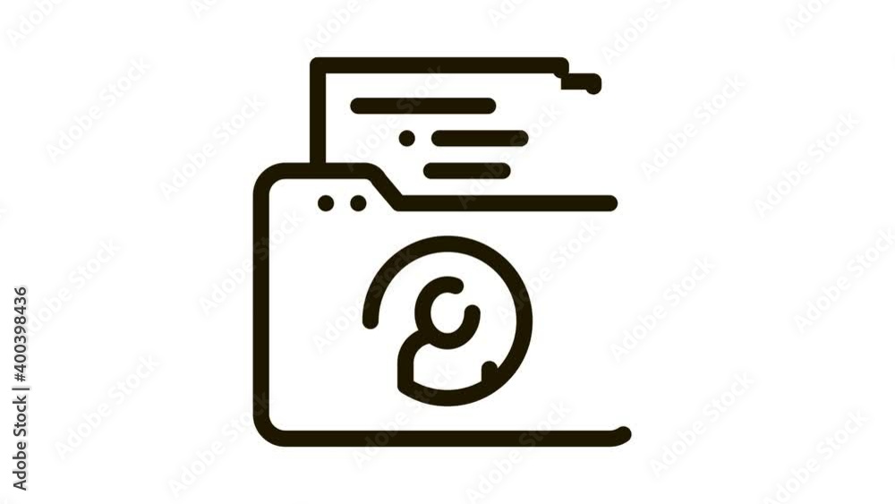 Folder With Files Icon Animation. black Folder With Files animated icon on white background Folder With Files Icon Animation. black Folder With Files animated icon on white background