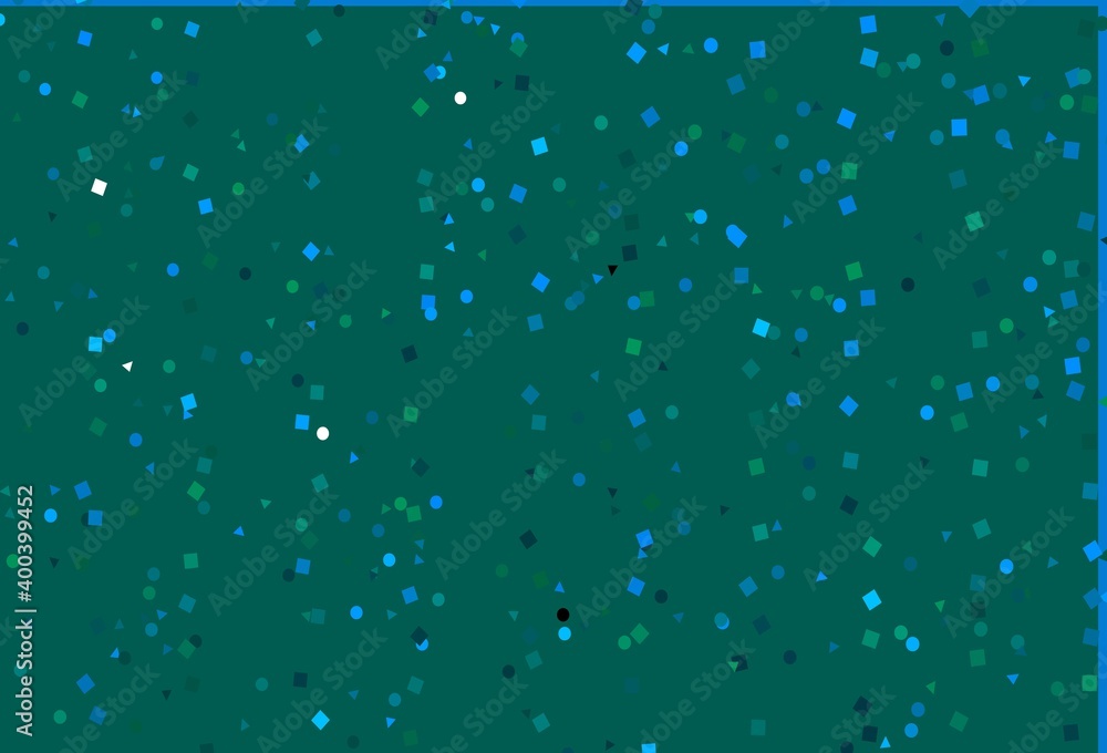 Light Blue, Green vector texture in poly style with circles, cubes. Light Blue, Green vector texture in poly style with circles, cubes.