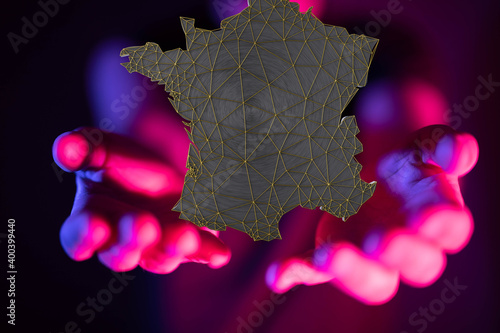 digital france map of the c...