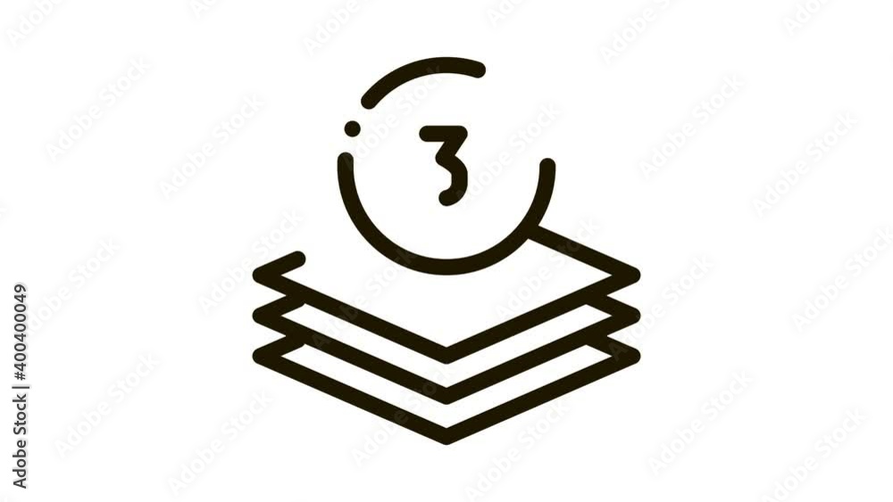 Three Layers Icon Animation. black Three Layers animated icon on white background Three Layers Icon Animation. black Three Layers animated icon on white background