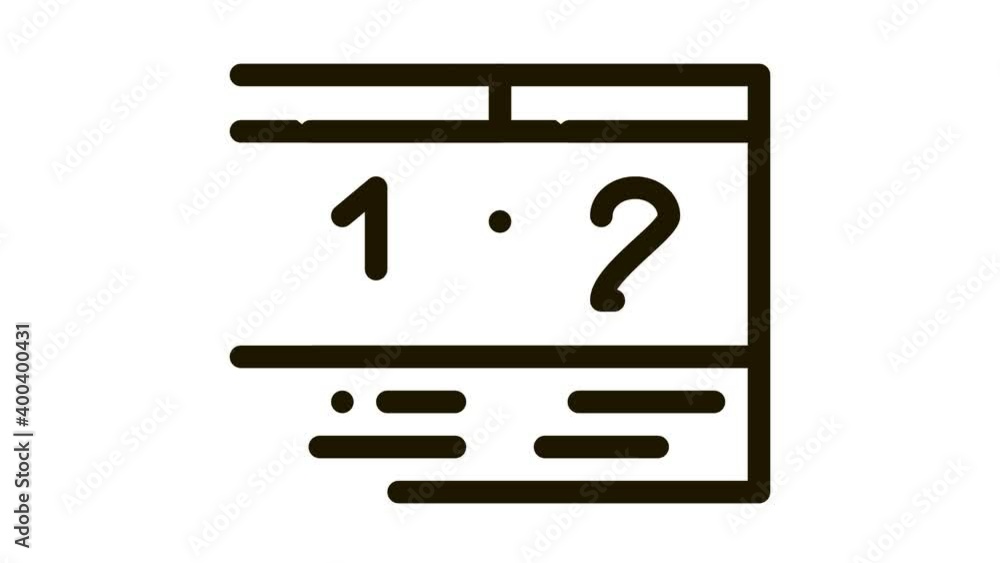 Soccer Scoreboard Icon Animation. black Soccer Scoreboard animated icon on white background Soccer Scoreboard Icon Animation. black Soccer Scoreboard animated icon on white background