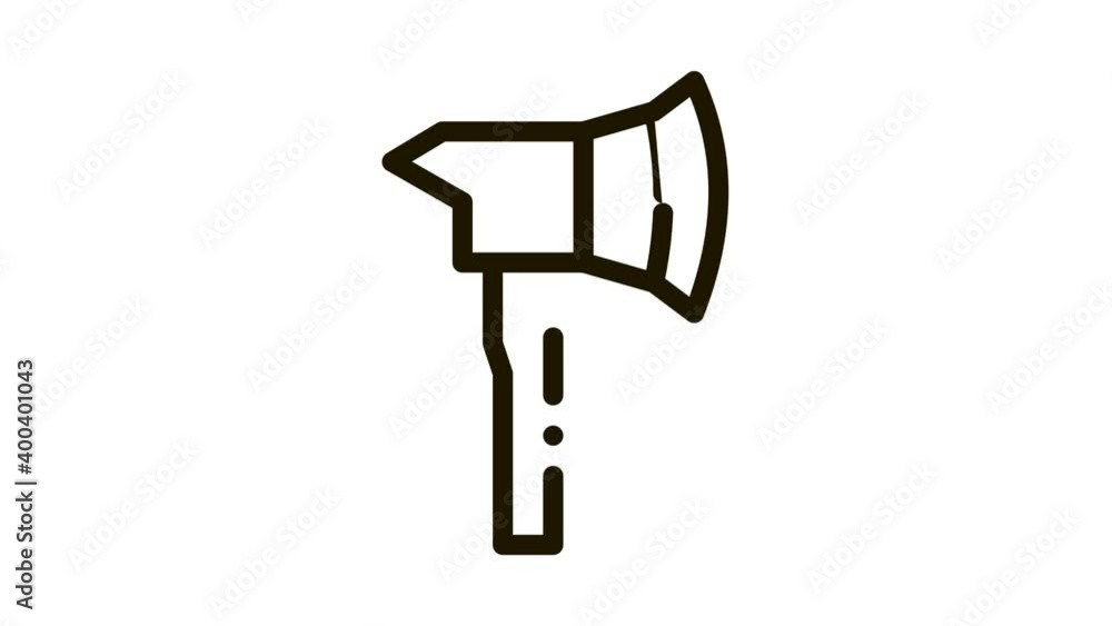 Firefighter Axe Hatchet Icon Animation. black Firefighter Axe Hatchet animated icon on white background Firefighter Axe Hatchet Icon Animation. black Firefighter Axe Hatchet animated icon on white background