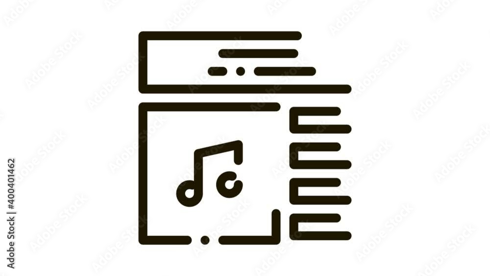 Internet Music Play List Icon Animation. black Internet Music Play List animated icon on white background Internet Music Play List Icon Animation. black Internet Music Play List animated icon on white background