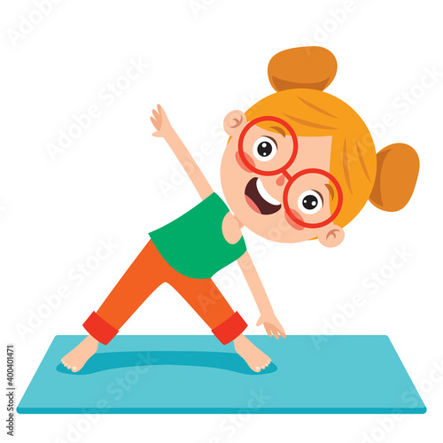 Funny Kid In Yoga Pose