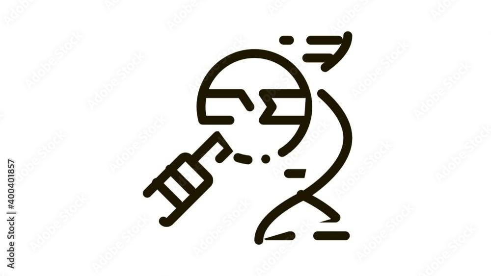 Molecule And Magnifier Icon Animation. black Molecule And Magnifier animated icon on white background Molecule And Magnifier Icon Animation. black Molecule And Magnifier animated icon on white background