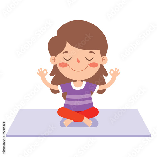 Funny Kid In Yoga Pose