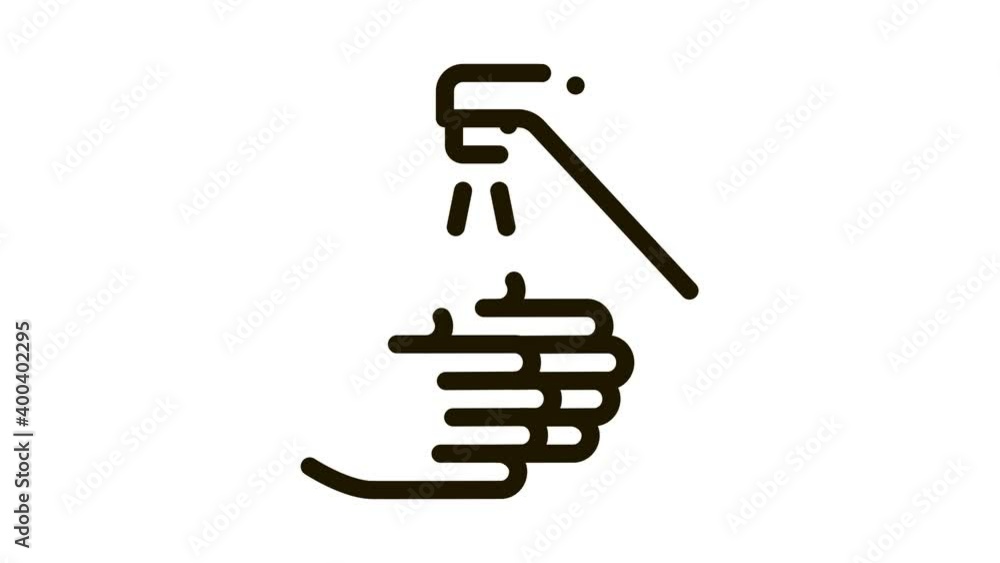 Hands Washing Water Tap Icon Animation. black Hands Washing Water Tap animated icon on white background Hands Washing Water Tap Icon Animation. black Hands Washing Water Tap animated icon on white background