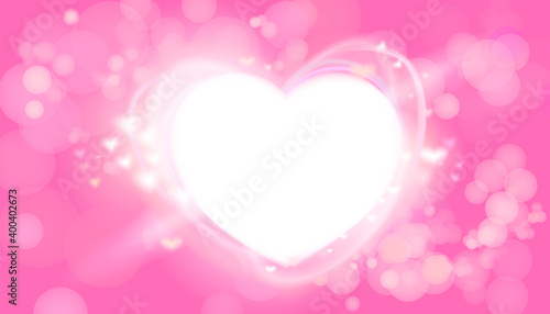 Vector of Happy Valentine’s Day with blinking heart and pink background design.