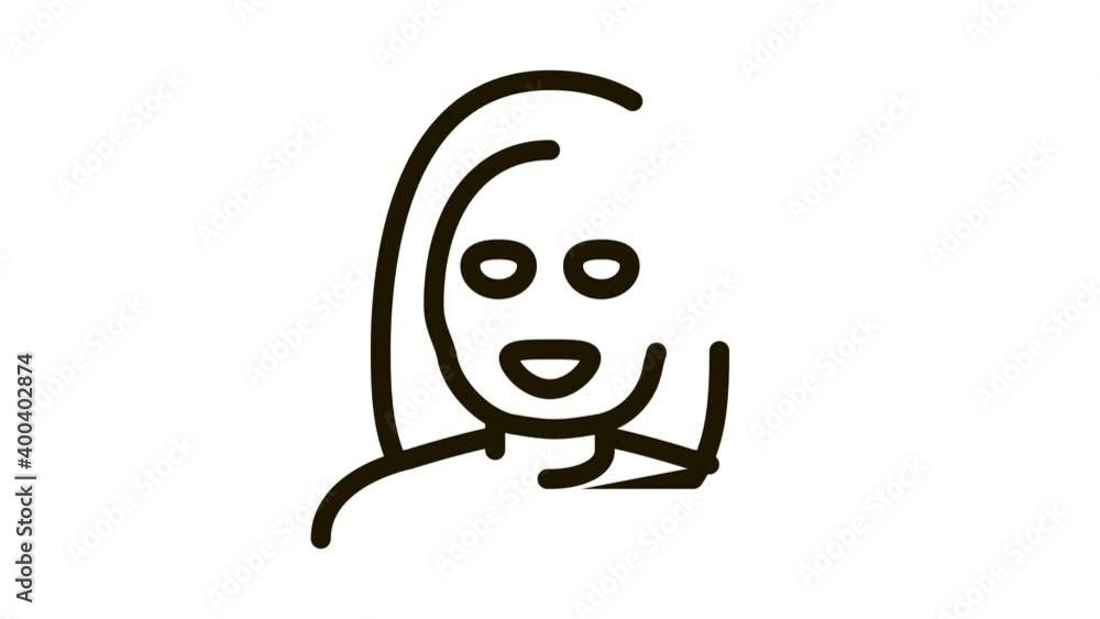 Woman Healthcare Mask Icon Animation. black Woman Healthcare Mask animated icon on white background Woman Healthcare Mask Icon Animation. black Woman Healthcare Mask animated icon on white background