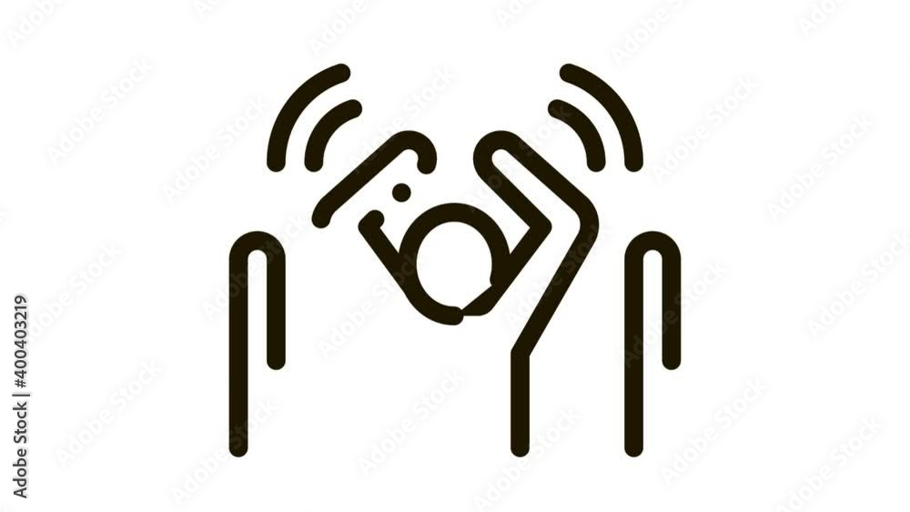Man Not Passed Warning animated icon on white background Man Not Passed Warning animated icon on white background