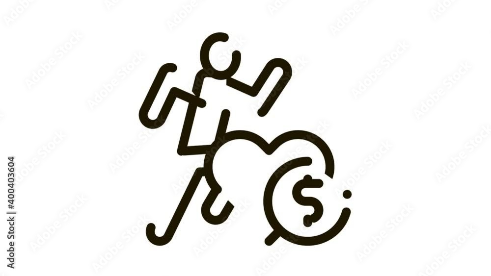 Athlete Health for Money Icon Animation. black Athlete Health for Money animated icon on white background Athlete Health for Money Icon Animation. black Athlete Health for Money animated icon on white background