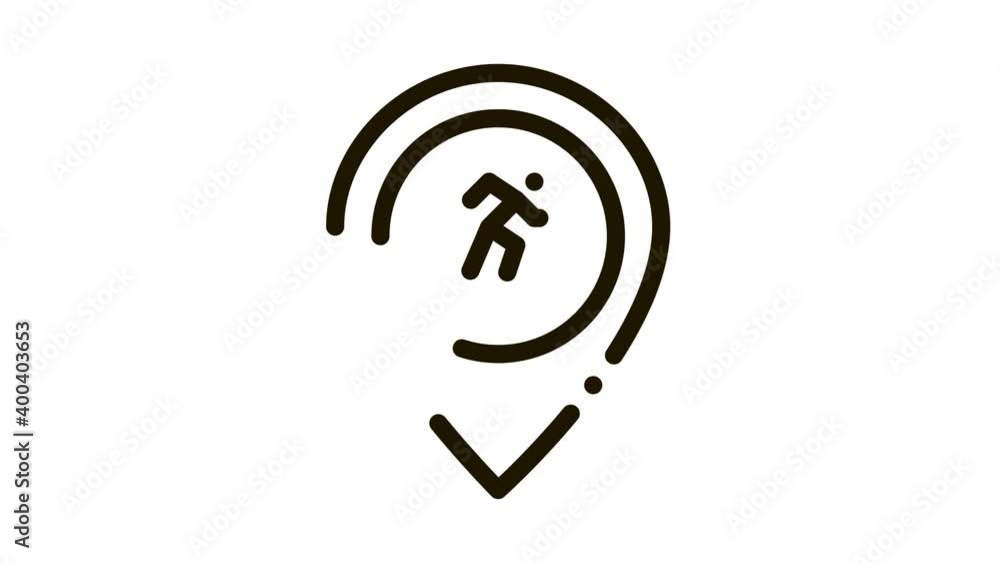 Runner Athlete Geolocation Icon Animation. black Runner Athlete Geolocation animated icon on white background Runner Athlete Geolocation Icon Animation. black Runner Athlete Geolocation animated icon on white background