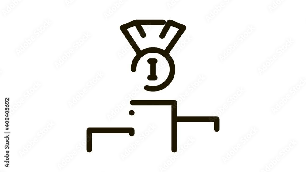 Winning Medal for 1st Place Icon Animation. black Winning Medal for 1st Place animated icon on white background Winning Medal for 1st Place Icon Animation. black Winning Medal for 1st Place animated icon on white background