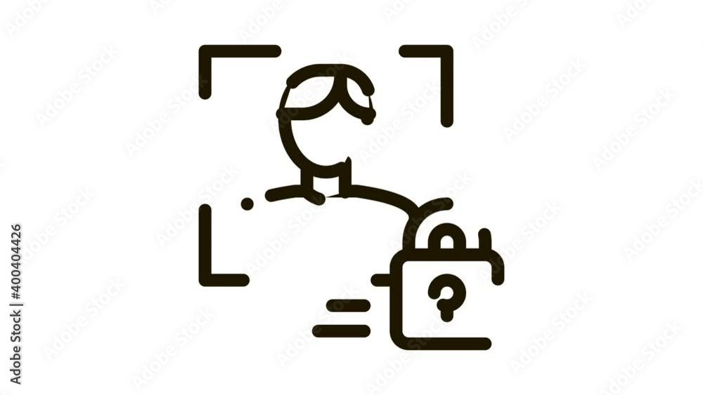 Human Lock Security Icon Animation. black Human Lock Security animated icon on white background Human Lock Security Icon Animation. black Human Lock Security animated icon on white background