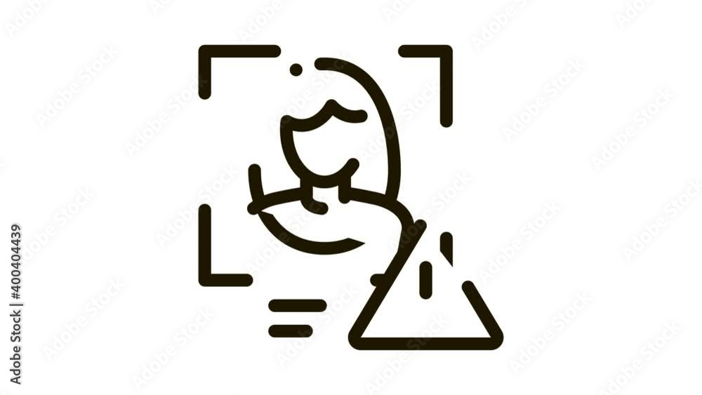 Identity Alert Woman Icon Animation. black Identity Alert Woman animated icon on white background Identity Alert Woman Icon Animation. black Identity Alert Woman animated icon on white background