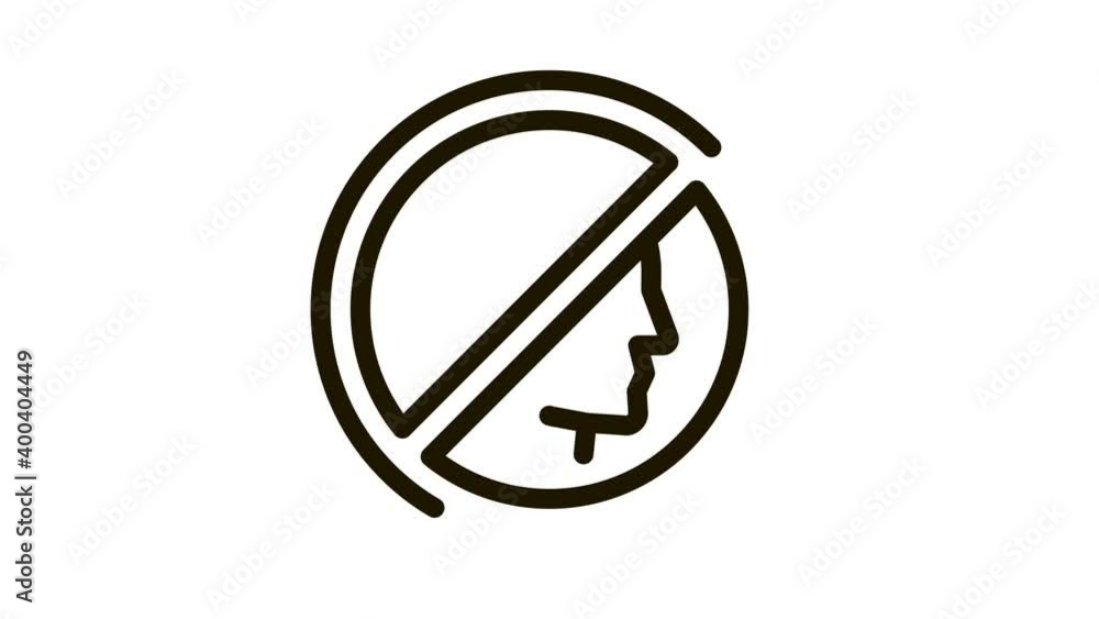 Prohibition of Personality Icon Animation. black Prohibition of Personality animated icon on white background Prohibition of Personality Icon Animation. black Prohibition of Personality animated icon on white background