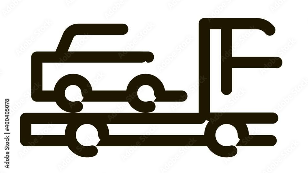 Truck Picks Up Car Icon Animation. black Truck Picks Up Car animated icon on white background Truck Picks Up Car Icon Animation. black Truck Picks Up Car animated icon on white background